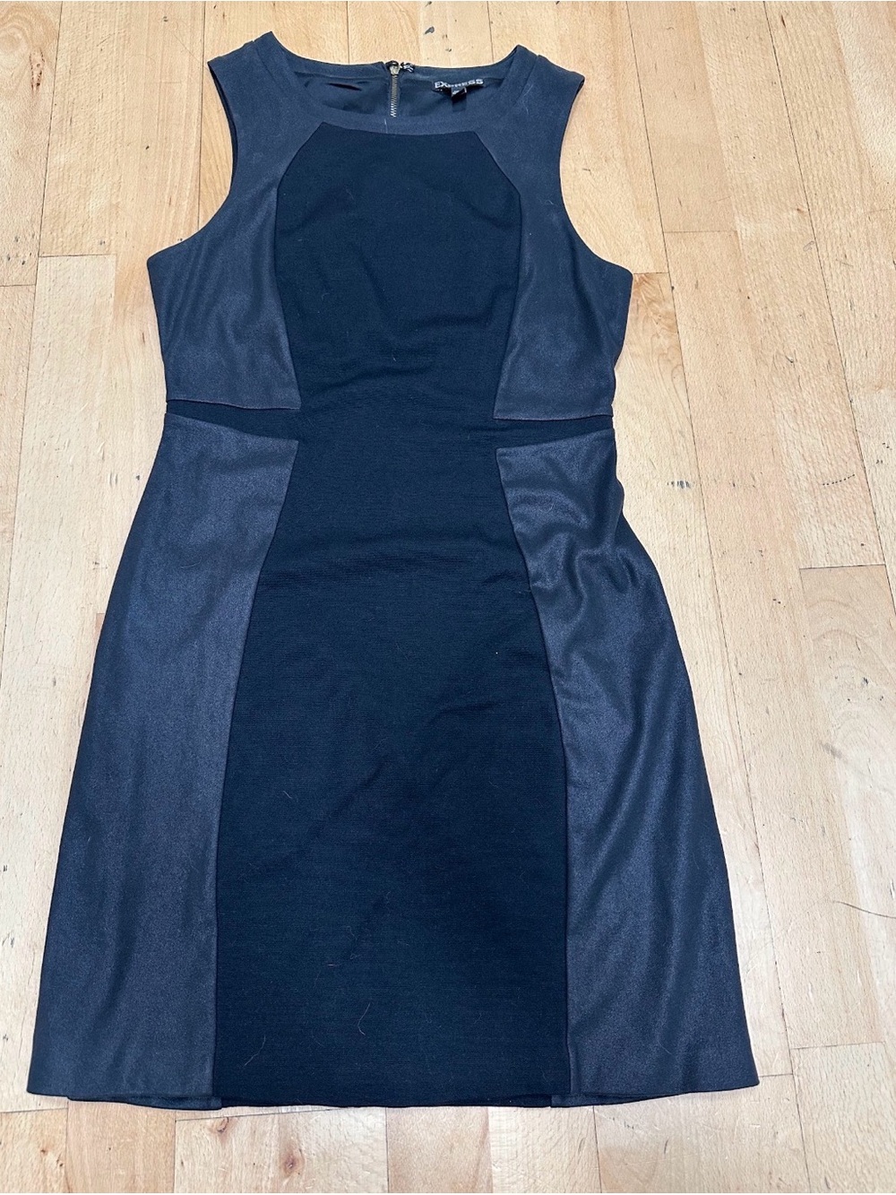 Express Black & Charcoal Colorblock Midi Sheath Dress